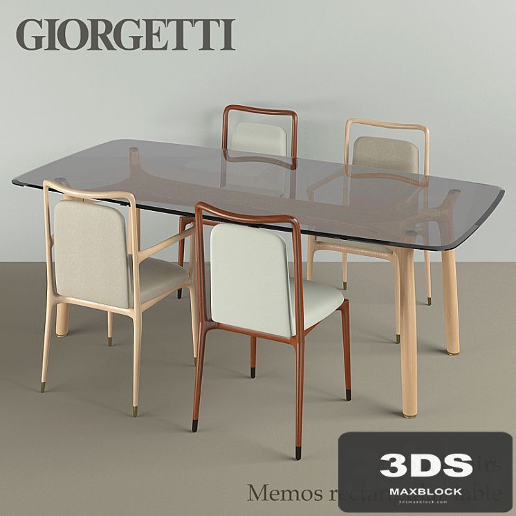 Giorgetti ibla chairs &amp; memos rectangular table