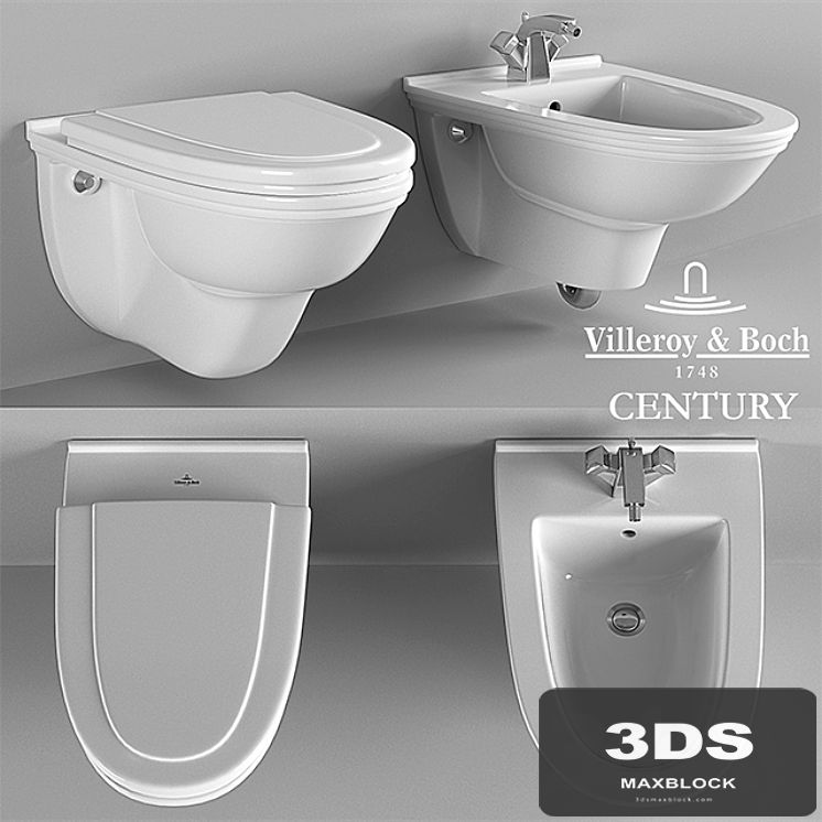 Suspended toilet and bidet Villeroy Boch Century