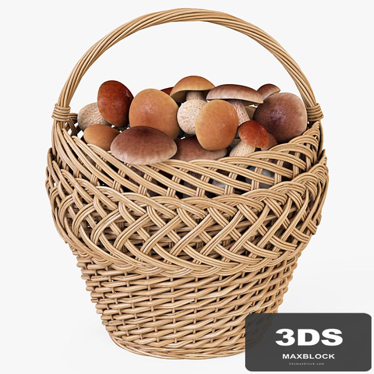 Basket with mushrooms 01