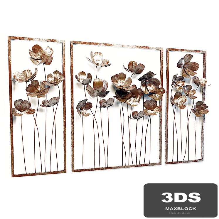 Uttermost / Metal Tulips Wall Art Set / 3