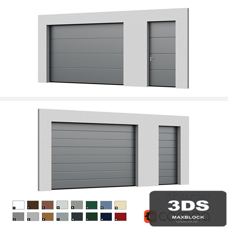 Sectional doors Hormann LPU open / closed with side door