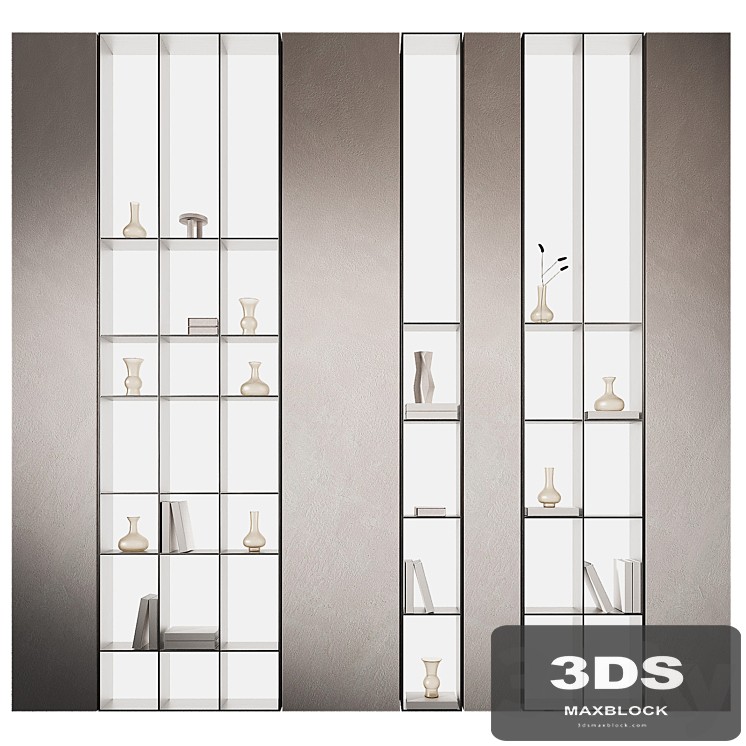 Shelf with solid lighting 2. Glass shelf display