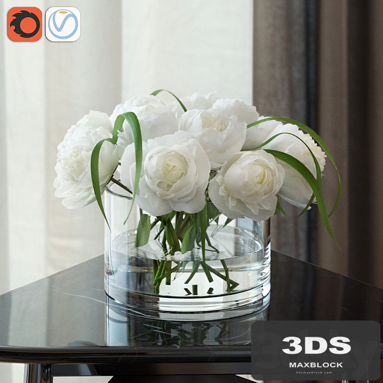 White peonies