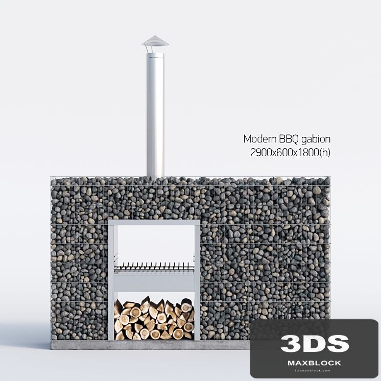 Modern BBQ gabion