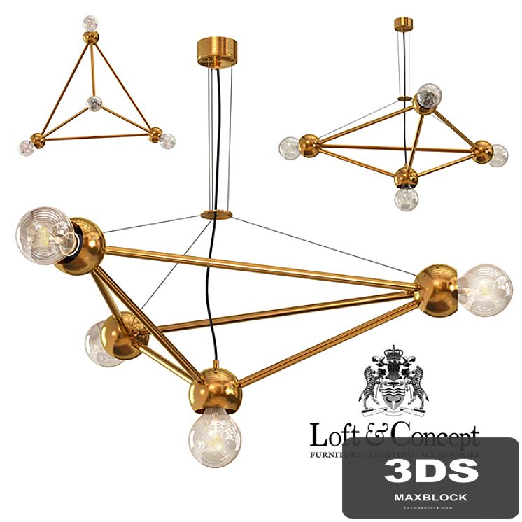 Molecule Gold Chandelier 4