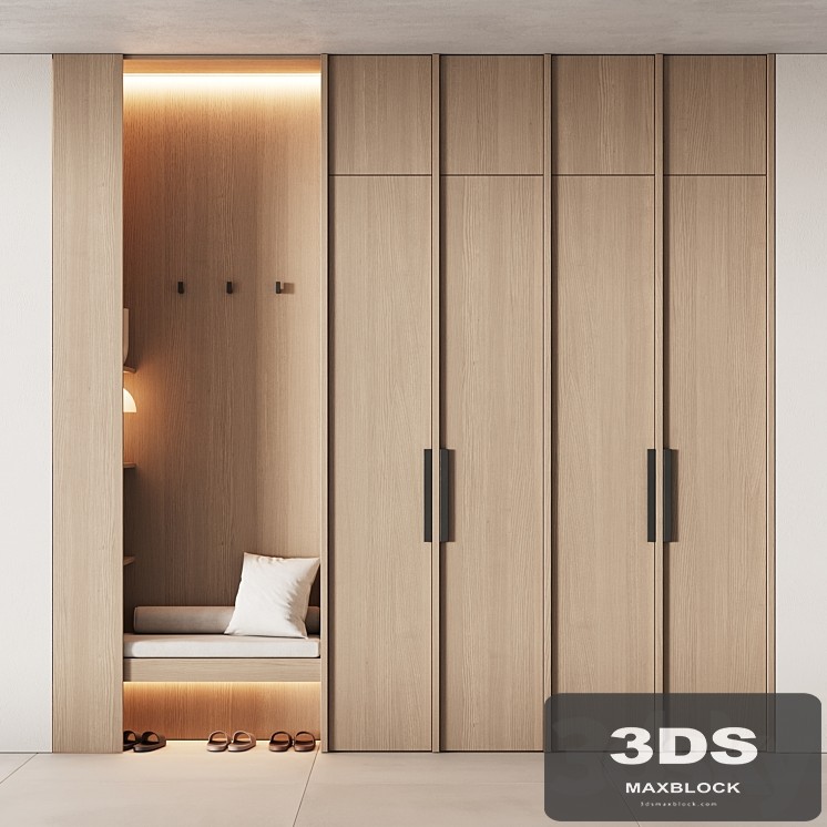 541 hallway zone 14 minimal modular wardeobe with seating niche