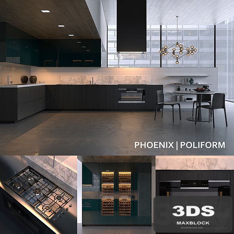 Kitchen Poliform Varenna Phoenix 3 (vray, corona)