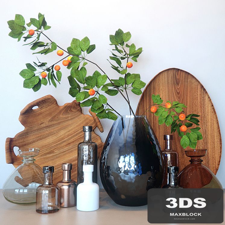 Decorative set with bottles