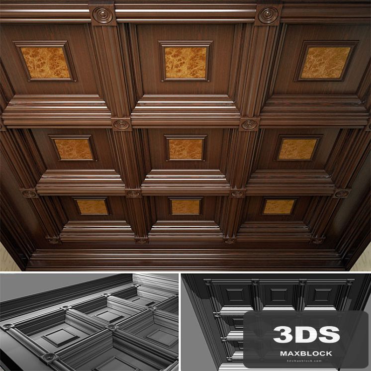 Wooden coffered ceiling in Victorian style