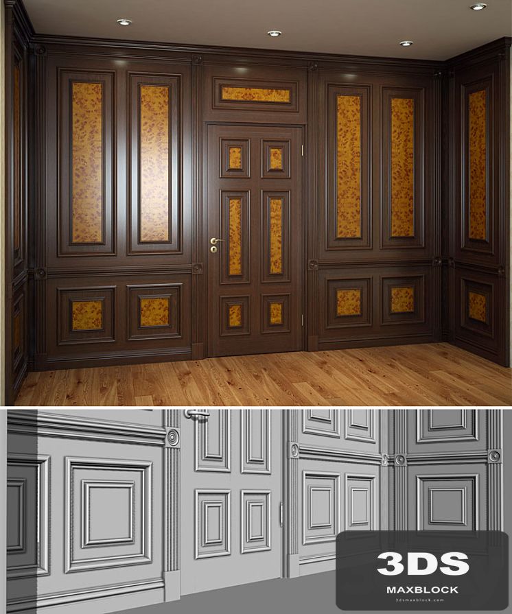 Wooden wall panels in the Victorian style