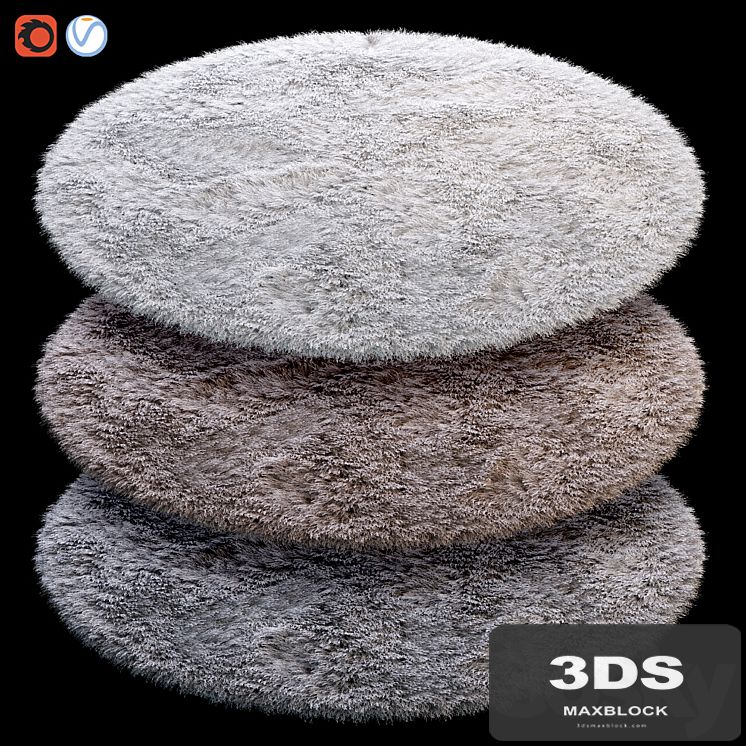 Round fluffy carpet