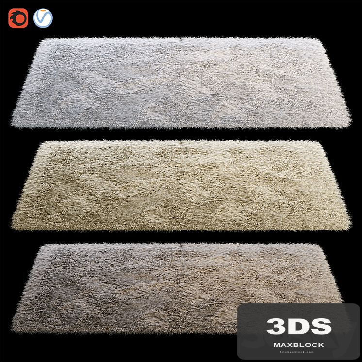 Rectangular fluffy carpet