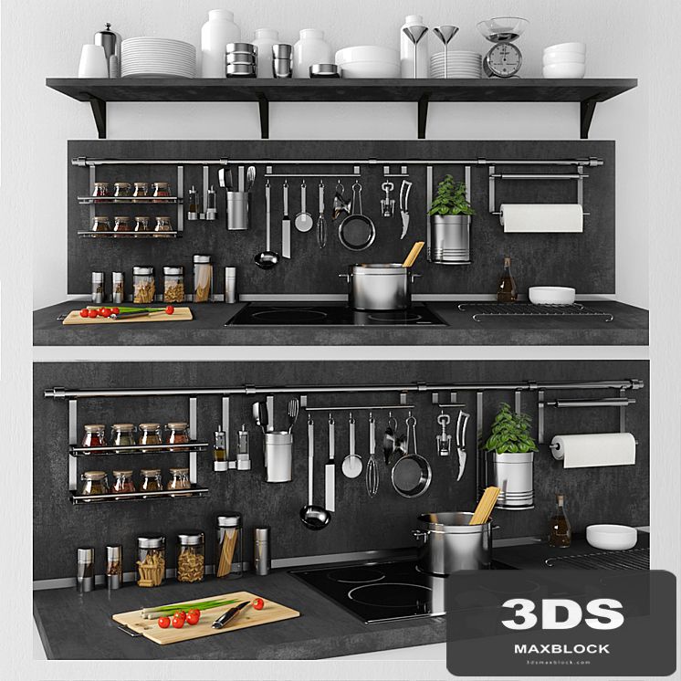 A set of kitchen