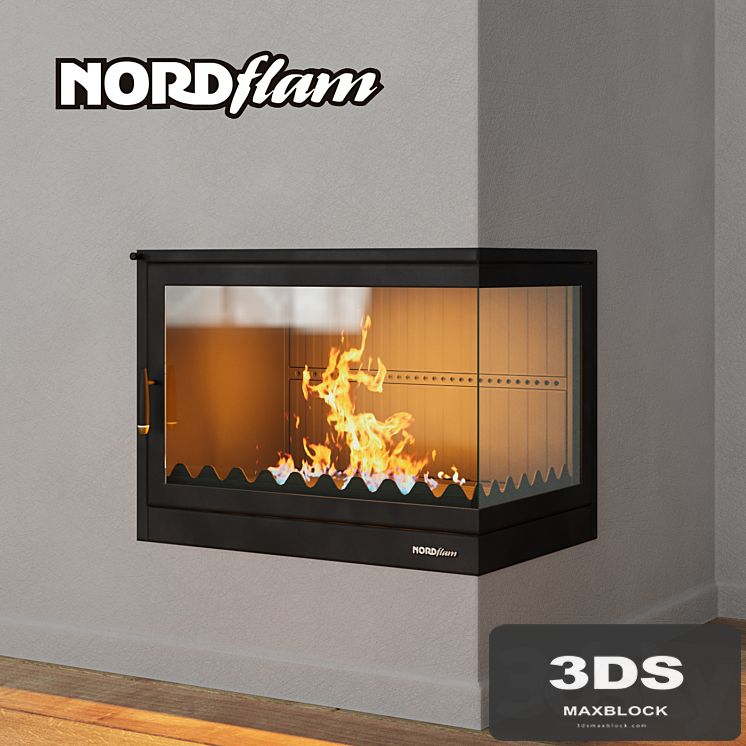 Corner fireplace Nordflam Torres (vray + corona)