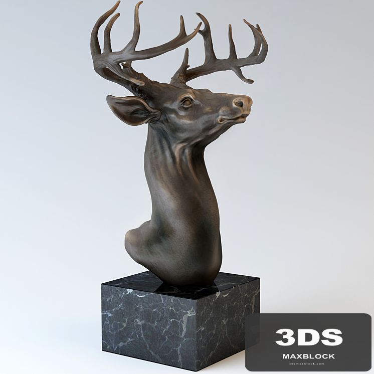 Bronze sculpture "Head of a deer."