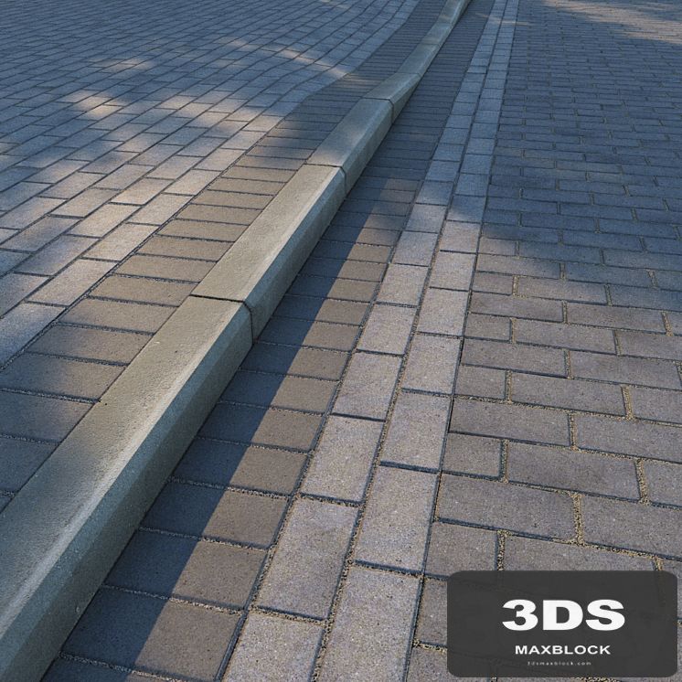 Paving slabs and curb (curb) v2