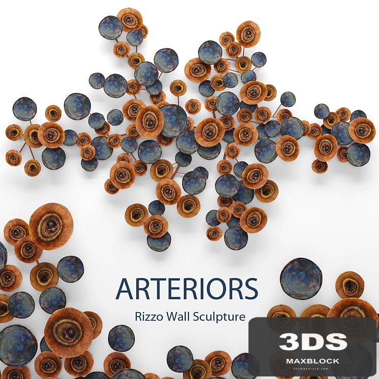 Rizzo Wall Sculpture. Arteriors, wall decor, disks, panels, metal