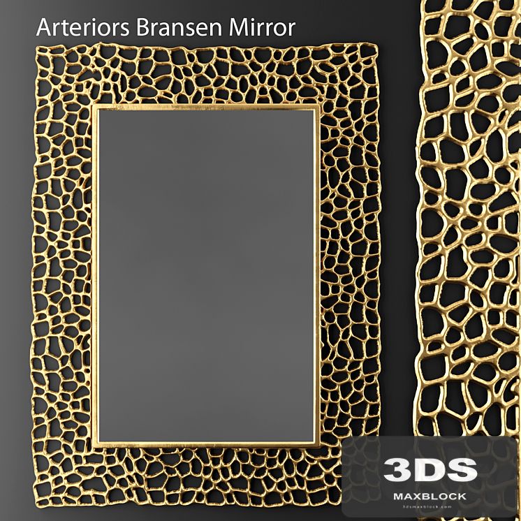 Arteriors Bransen Mirror, mirror, frame, luxury decor, gold, perforation, abstraction