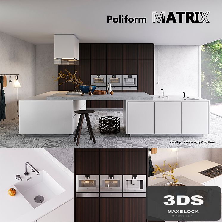 Kitchen Poliform Varenna Matrix (vray GGX, corona PBR)
