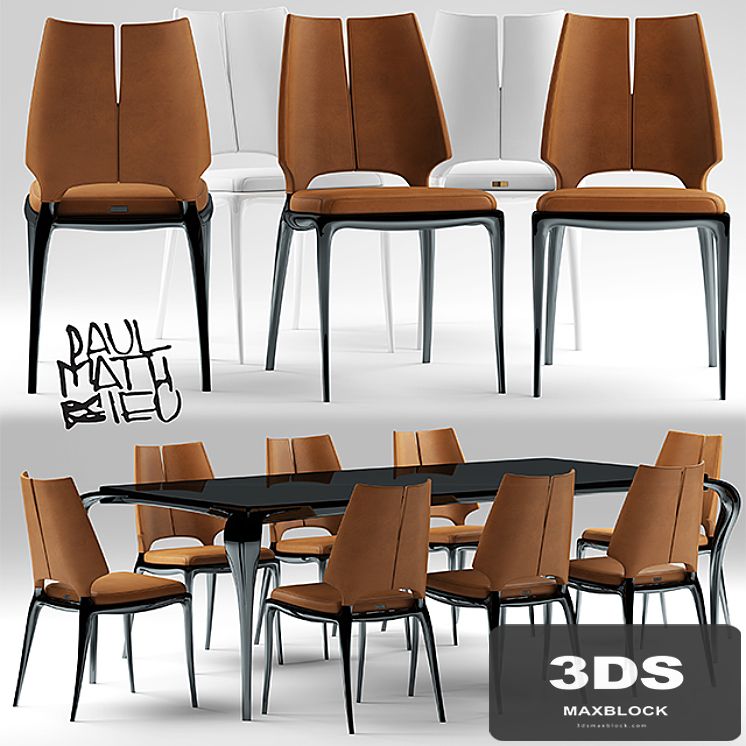 Table and chairs Paul Mathieu for Luxury Living group