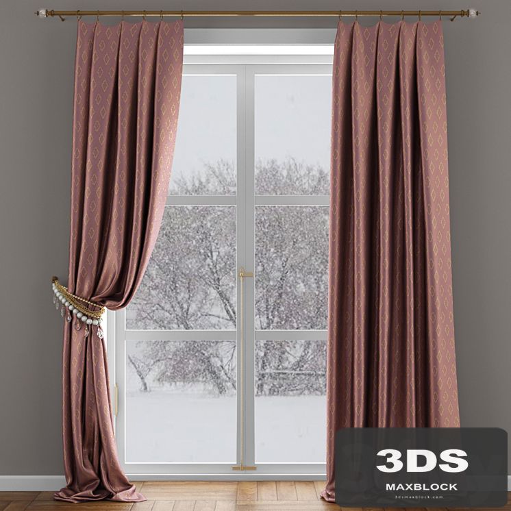 Satin curtains of beads with pickup