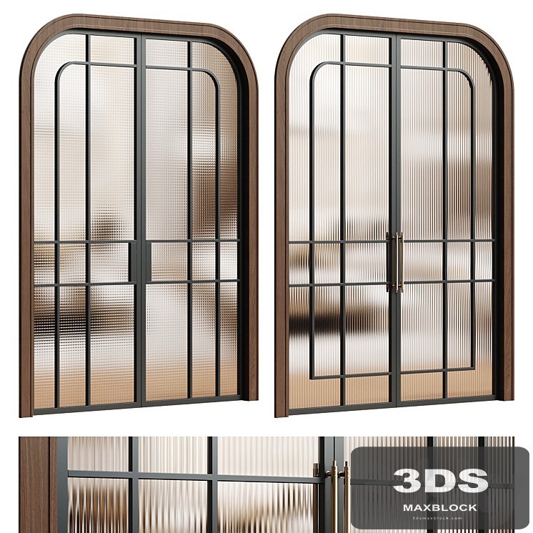 Arched glass door - Interior door 256 - Art deco metal door