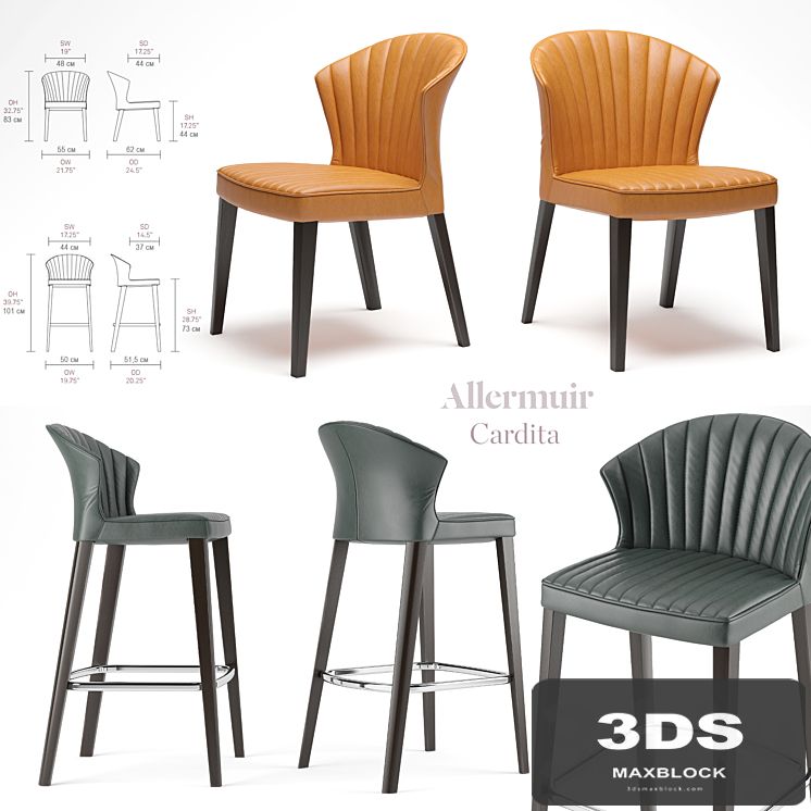 Allermuir _ Cardita Side Chair &amp; Cardita Stool