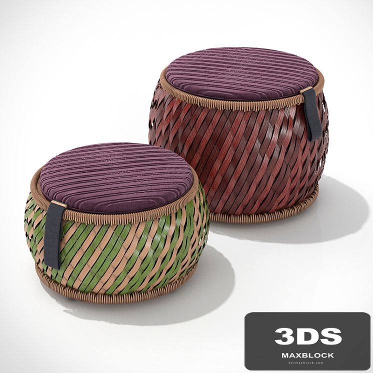 Wicker ottomans DEDON DALA