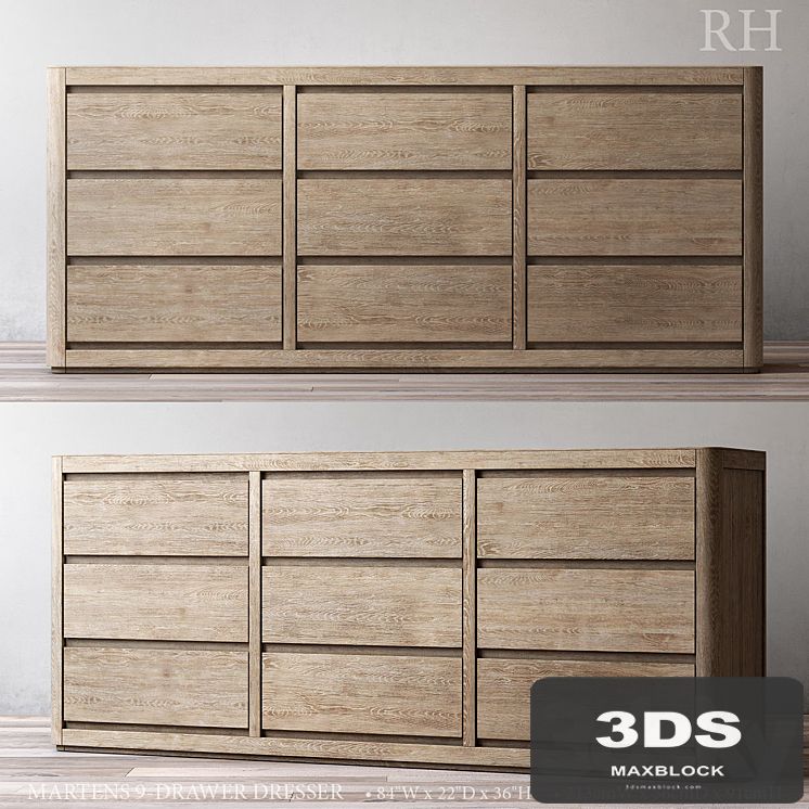 MARTENS 9-DRAWER DRESSER