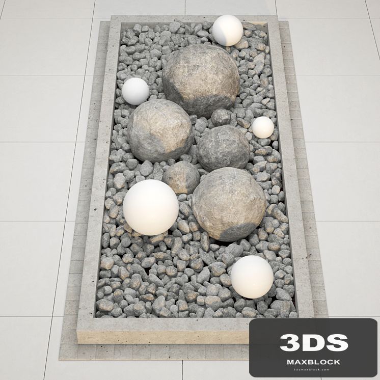 Flower bad stone wite pebble