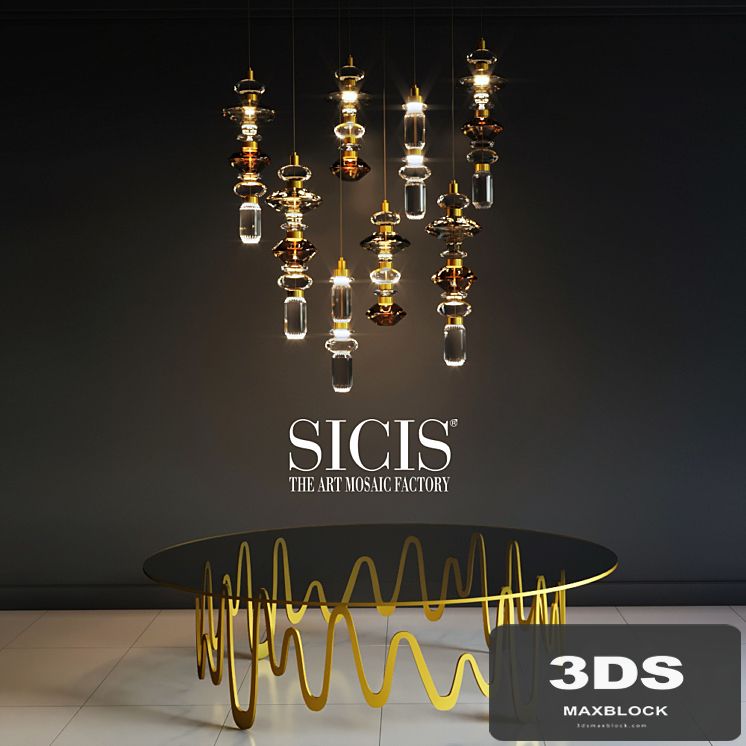 SICIS table and chandelier