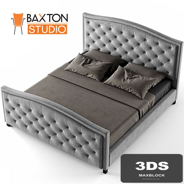 Baxton Studio Fawner Queen Upholstered Arched Platform Bed, Gray