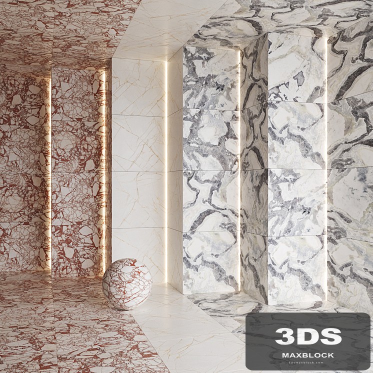 Porcelain stoneware collection SUPREME HEDONISM by FLAVIKER set 3 (3 types/square)