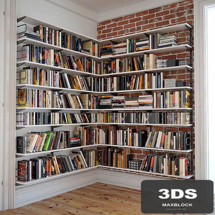 Bookshelves with decor