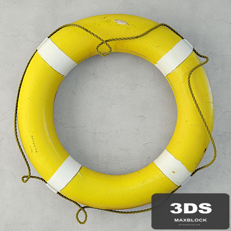 1950s Yellow &amp; White Life Preserver