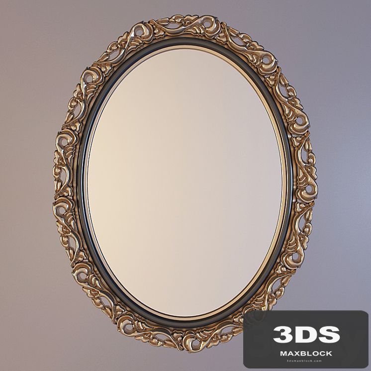 oval mirror in a carved frame