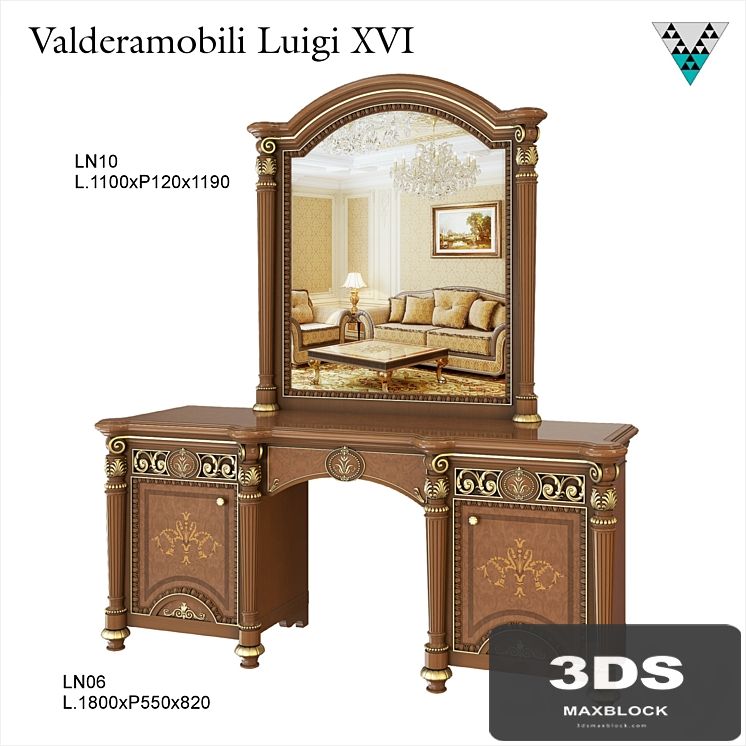 Dressing table and mirror Valderamobili Luigi XVI
