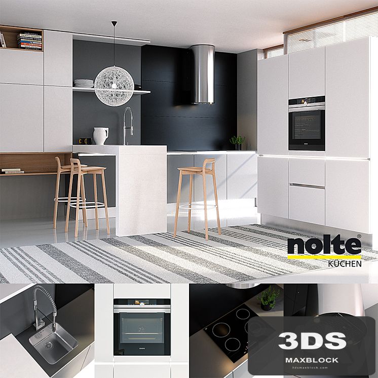 Kitchen NOLTE Glas Tec Satin + Sigma Lack (vray GGX, corona PBR)