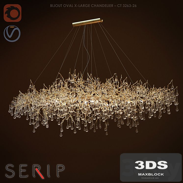 Chandelier SERIP BIJOUT OVAL X-LARGE CHANDELIER