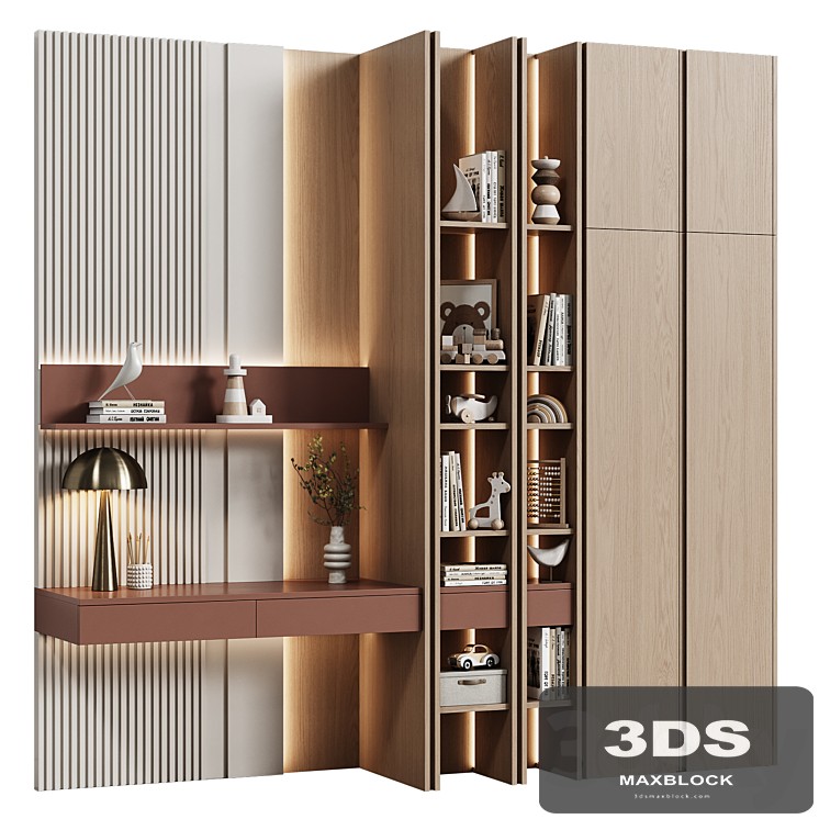 Children's modular wardrobe with desk modern 35