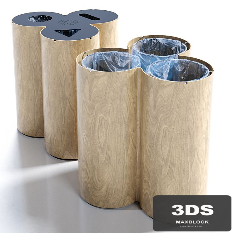 Trio recycling bin by Materia