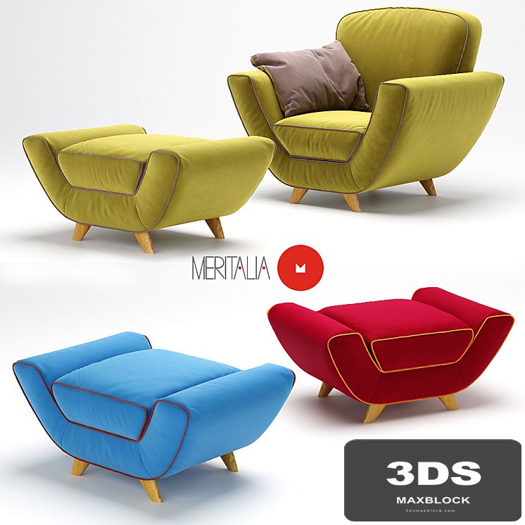 Armchair + pouf Minah from Meritalia