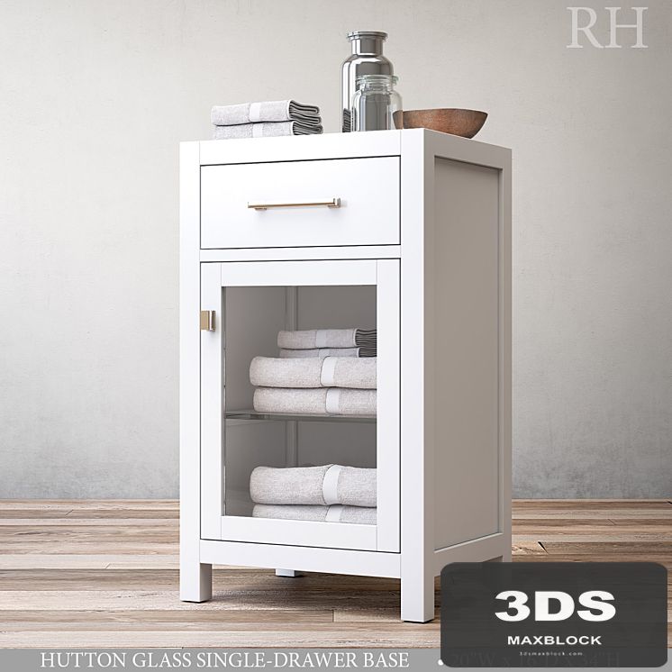 HUTTON GLASS SINGLE-DRAWER BASE