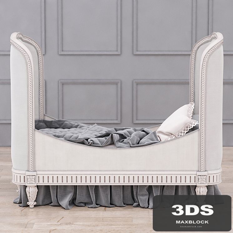 RH Belle Upholstered Toddler Bed (Antique Grey Mist)
