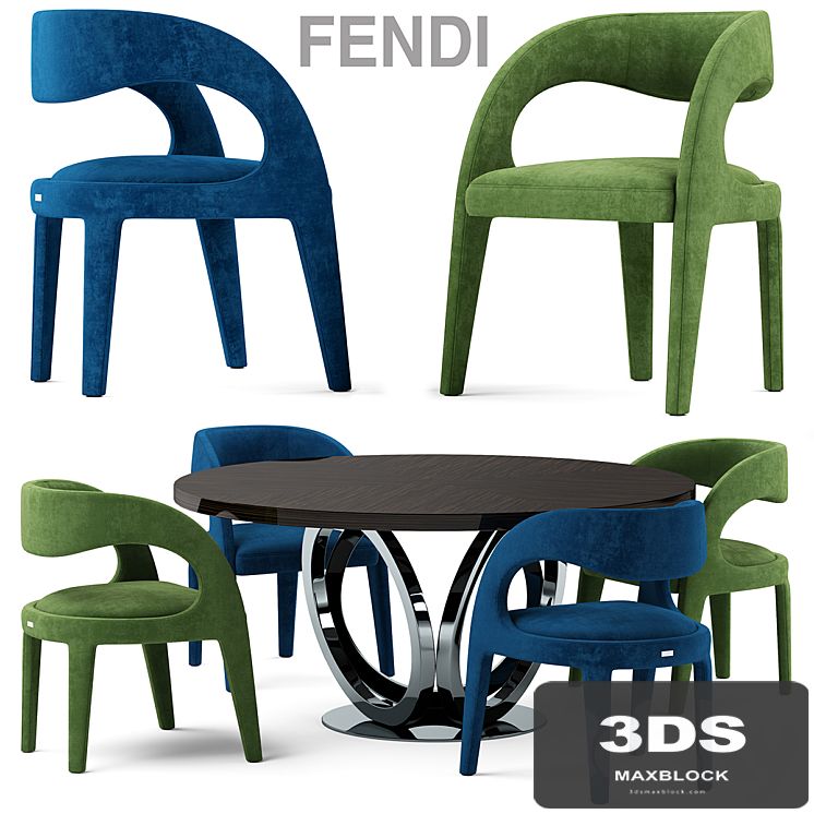 Table and chairs fendi casa Berenice Chair