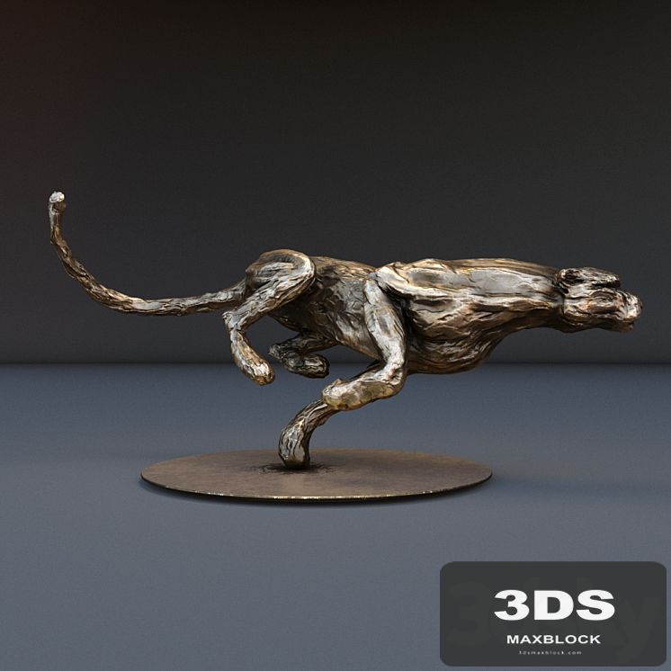 The bronze figure of cheetah