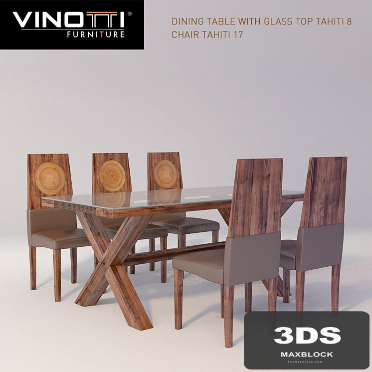 Dining table and chairs Vinotti "Tahiti"