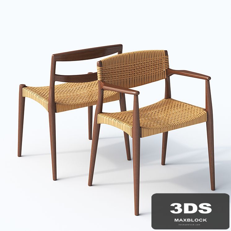 Chair and armchair Ejner Larsen &amp; Aksel Bender Madsen