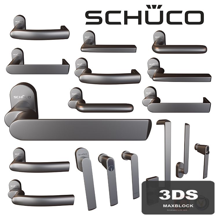 Door knobs (14 pcs), window (6 pcs) Schuco