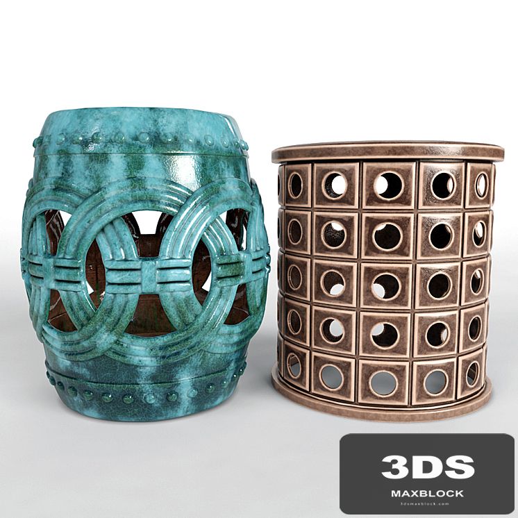 Garden Stools Set 01